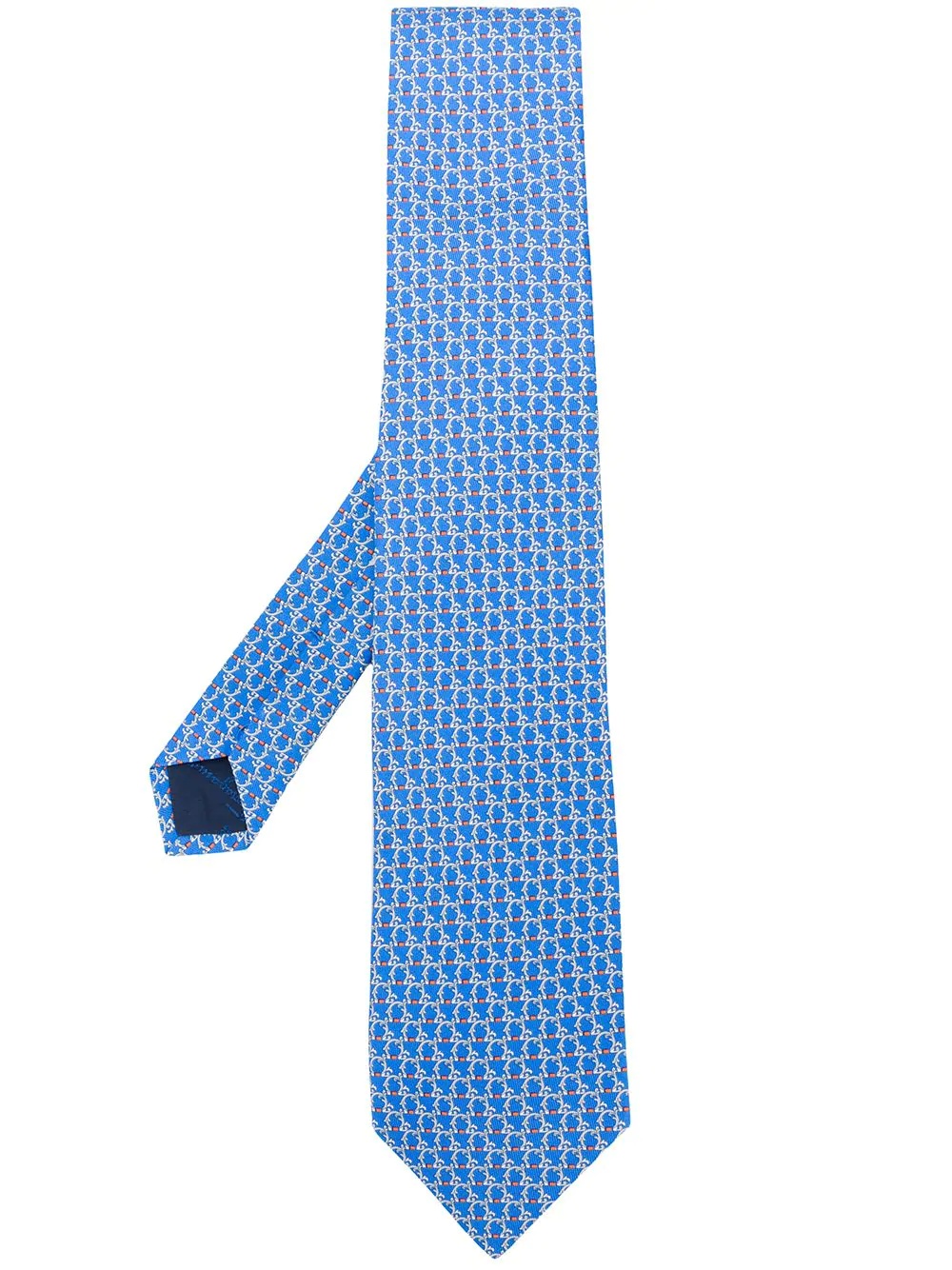 jacquard logo silk tie - 1