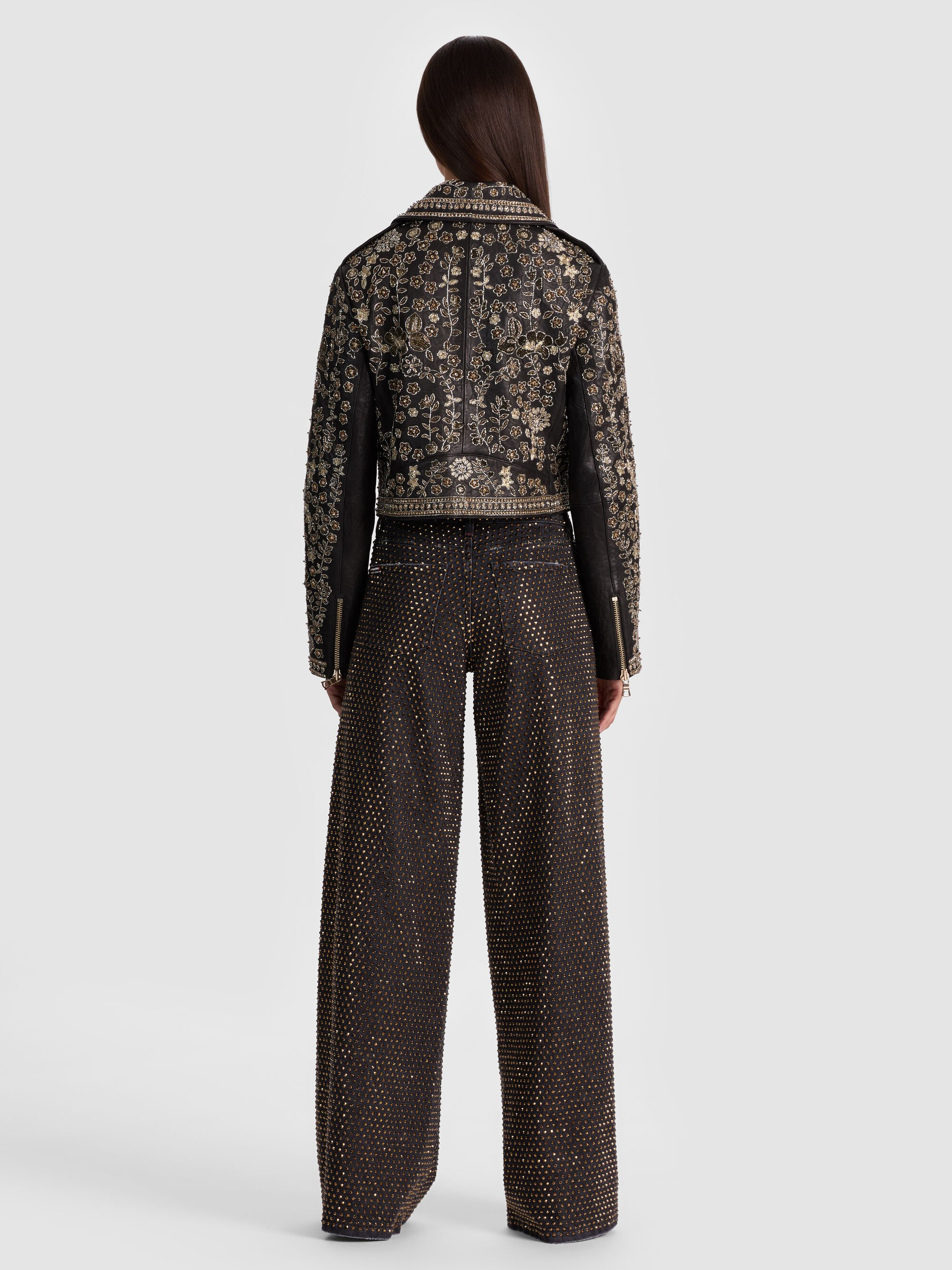 CODY EMBELLISHED LEATHER JACKET - 4