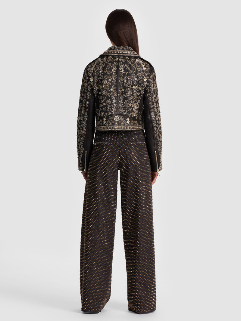 Alice + Olivia CODY EMBELLISHED LEATHER JACKET outlook