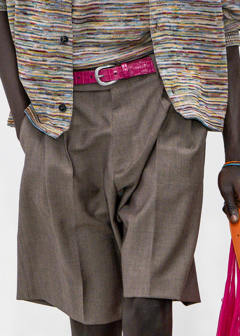 Paul Smith Pink Croc-Emboss Leather Belt outlook