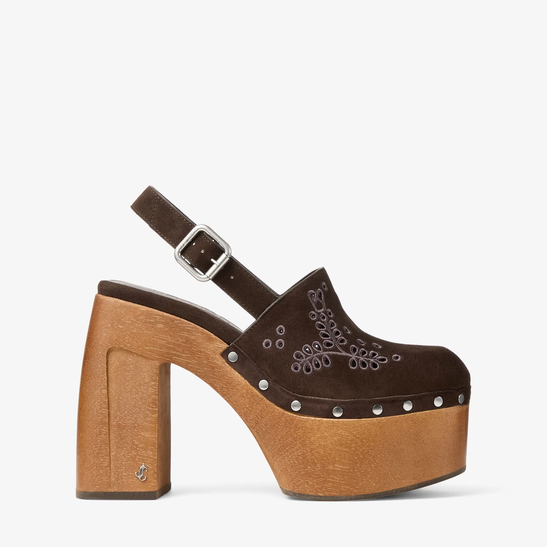 Alida Platform 135
Suede Slingback Clog with Sangallo Embroidery - 1