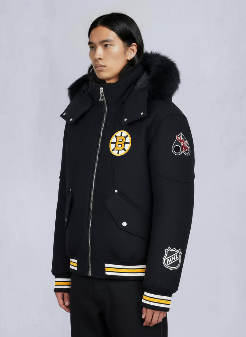 NHL X MOOSE KNUCKLES BRUINS BOMBER JACKET 3