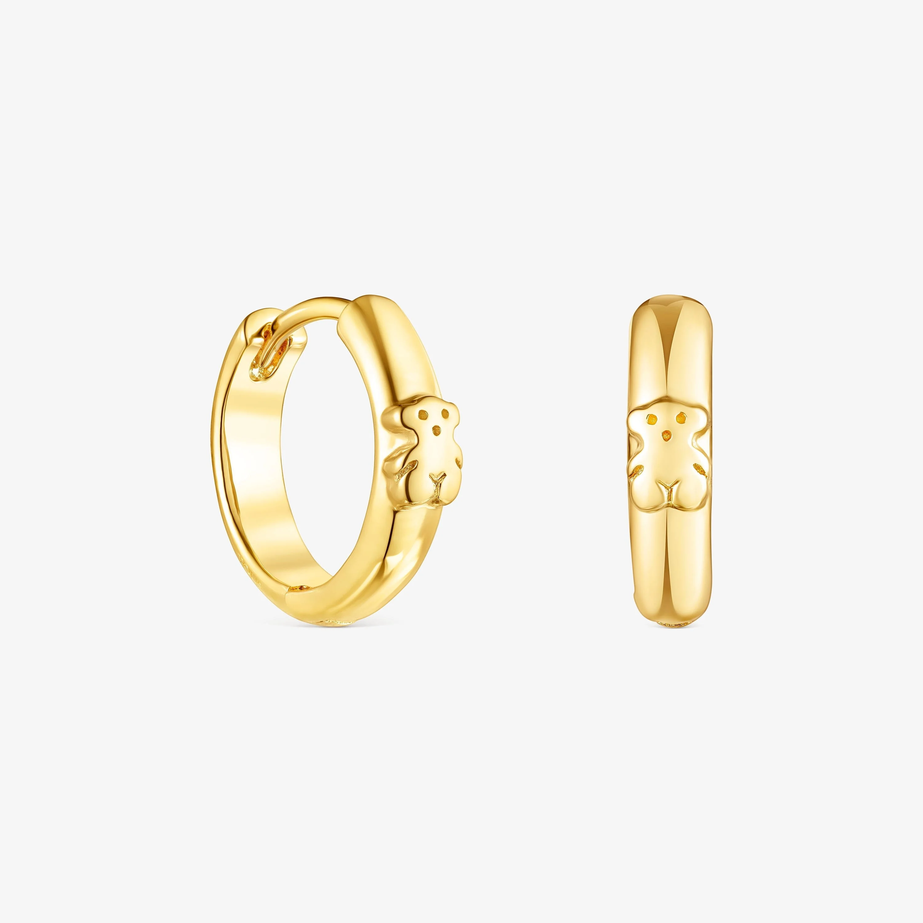 18K gold vermeil TOUS Basics bear Hoop earrings - 1