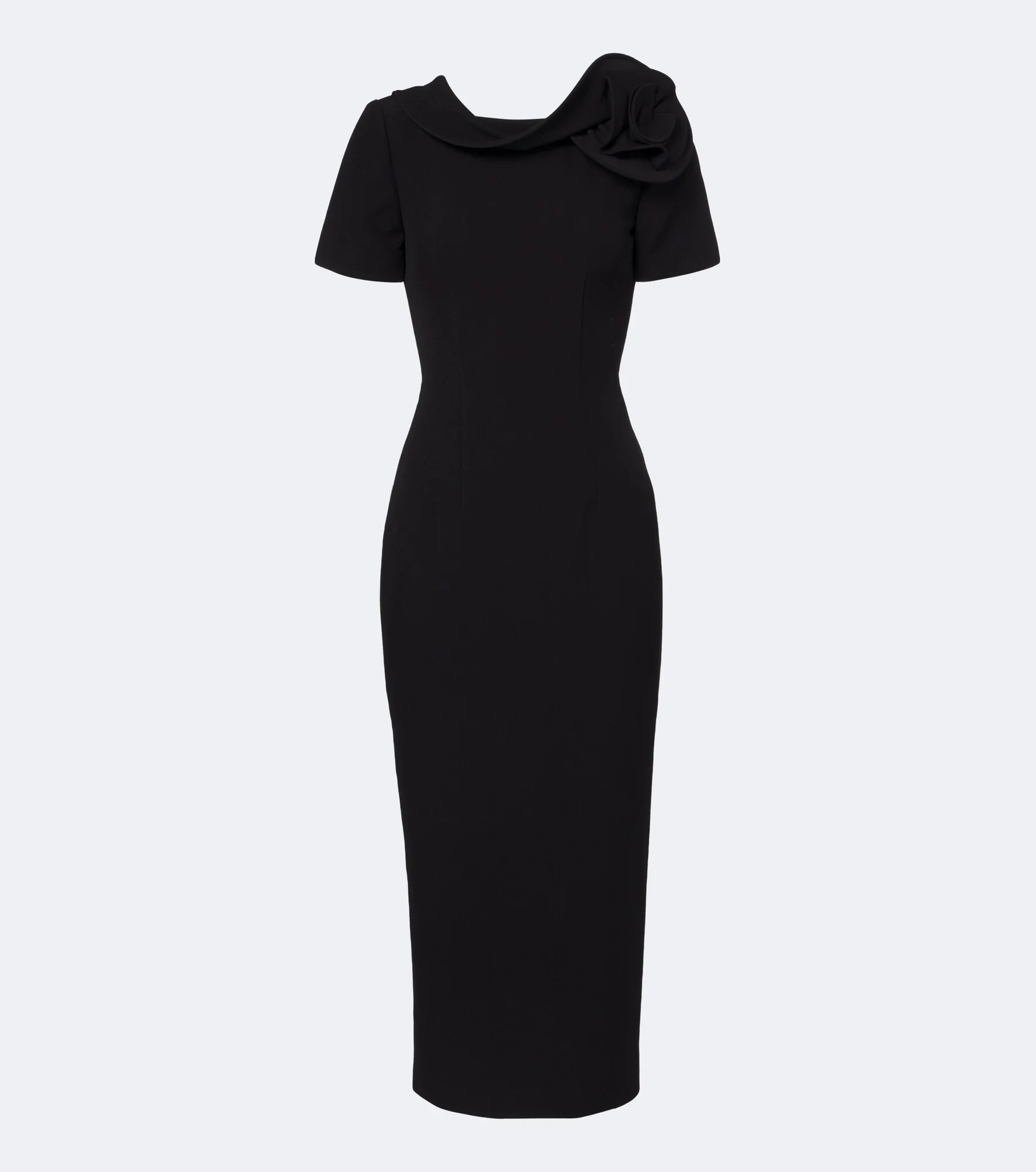 Floral-appliqué crêpe midi dress - 1