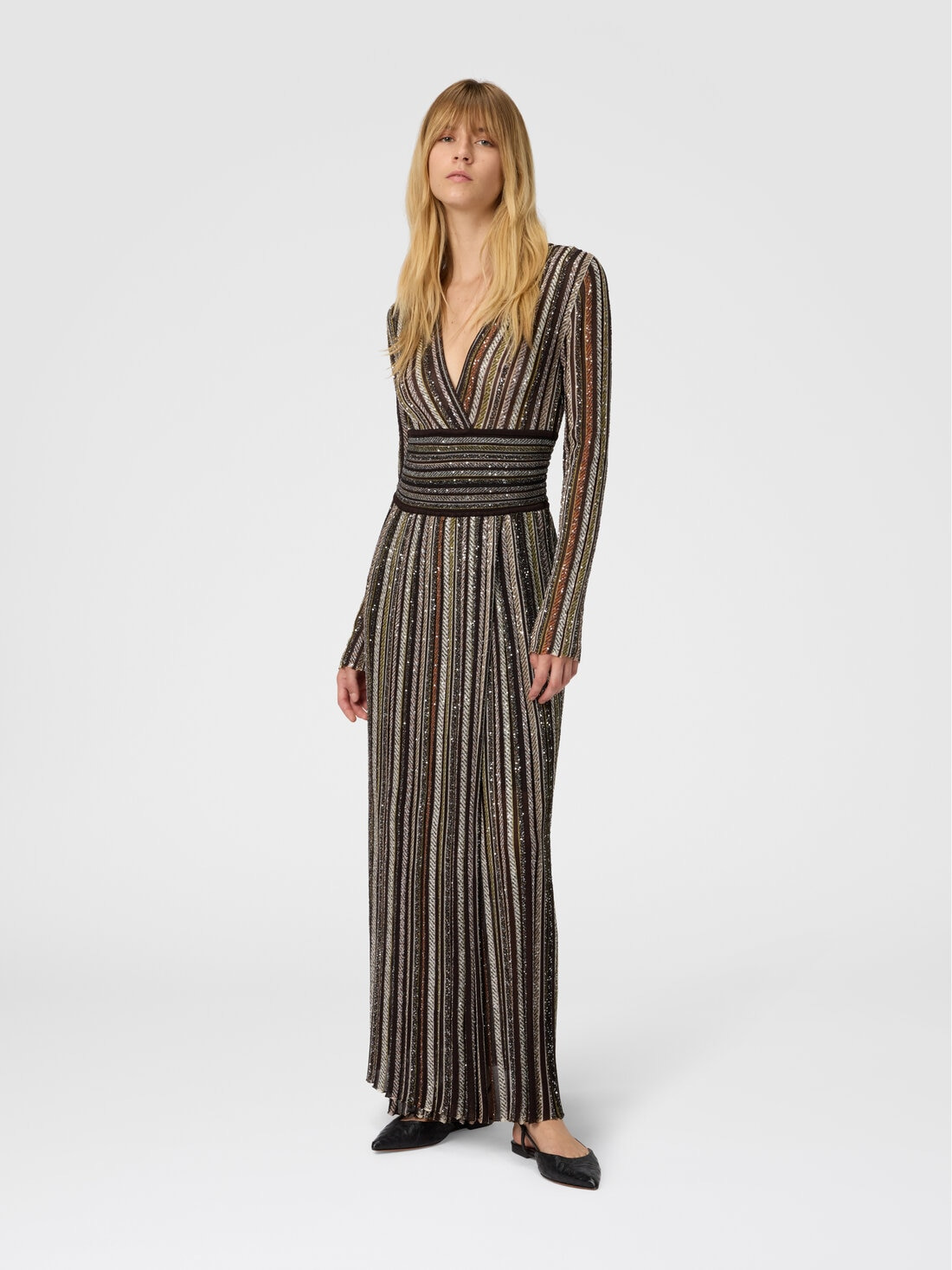 Long Dress with Sequin Embellishment - 2