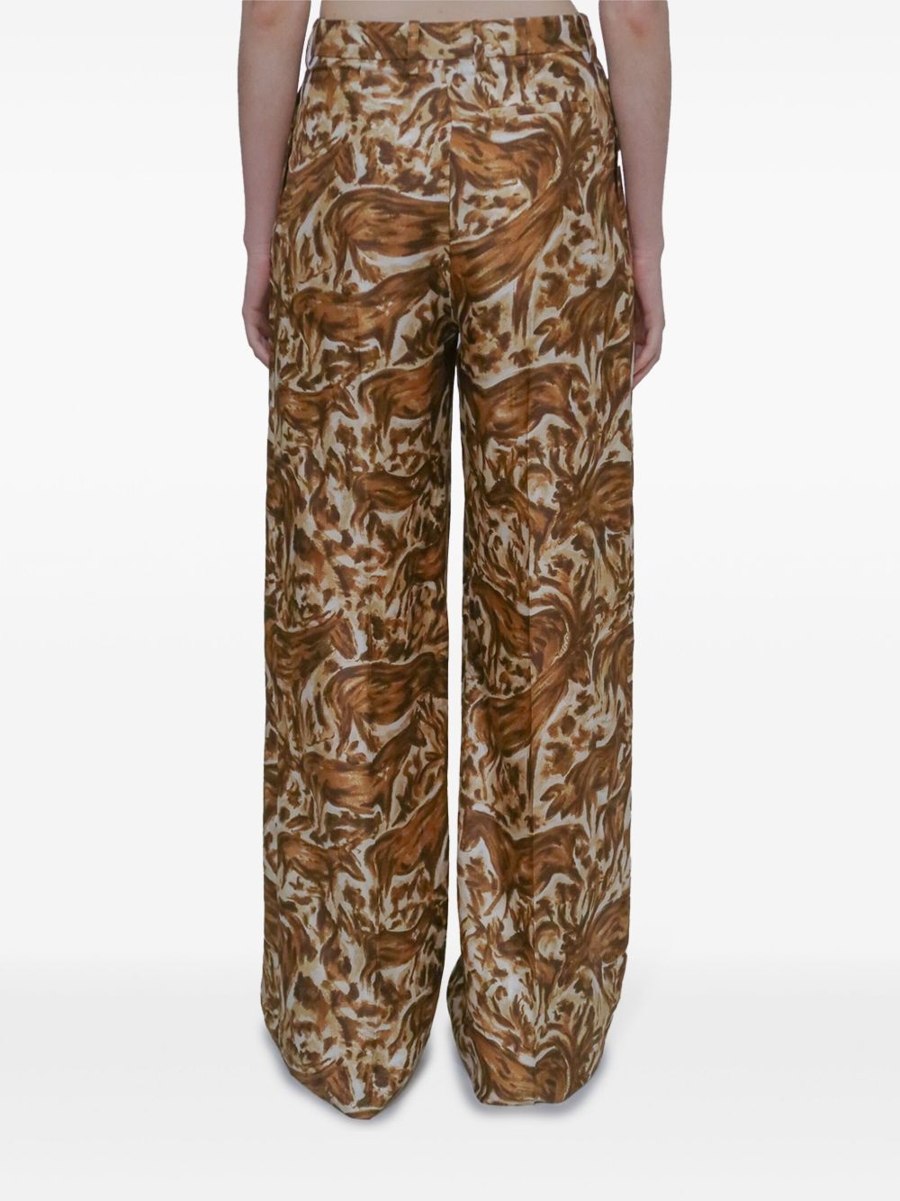 pleat front straight-leg trousers - 6