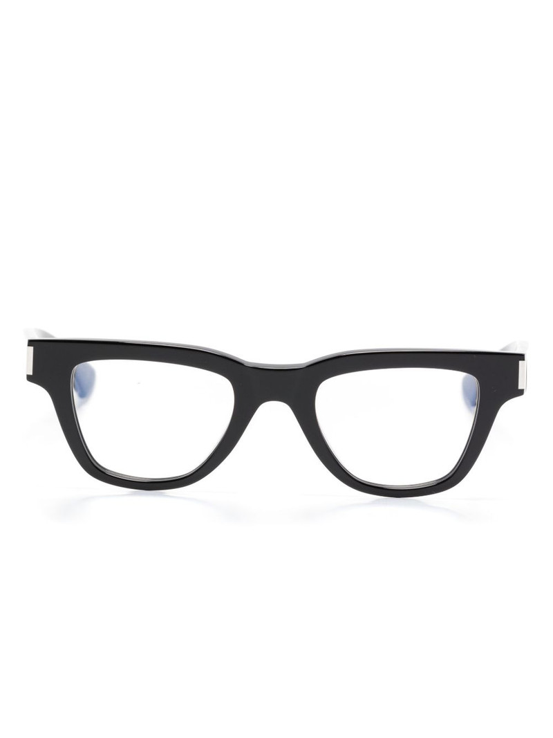 geometric-frame glasses 1