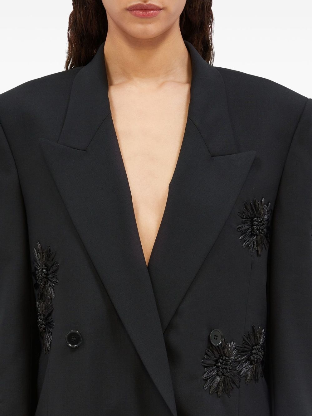 floral-appliqué blazer - 5