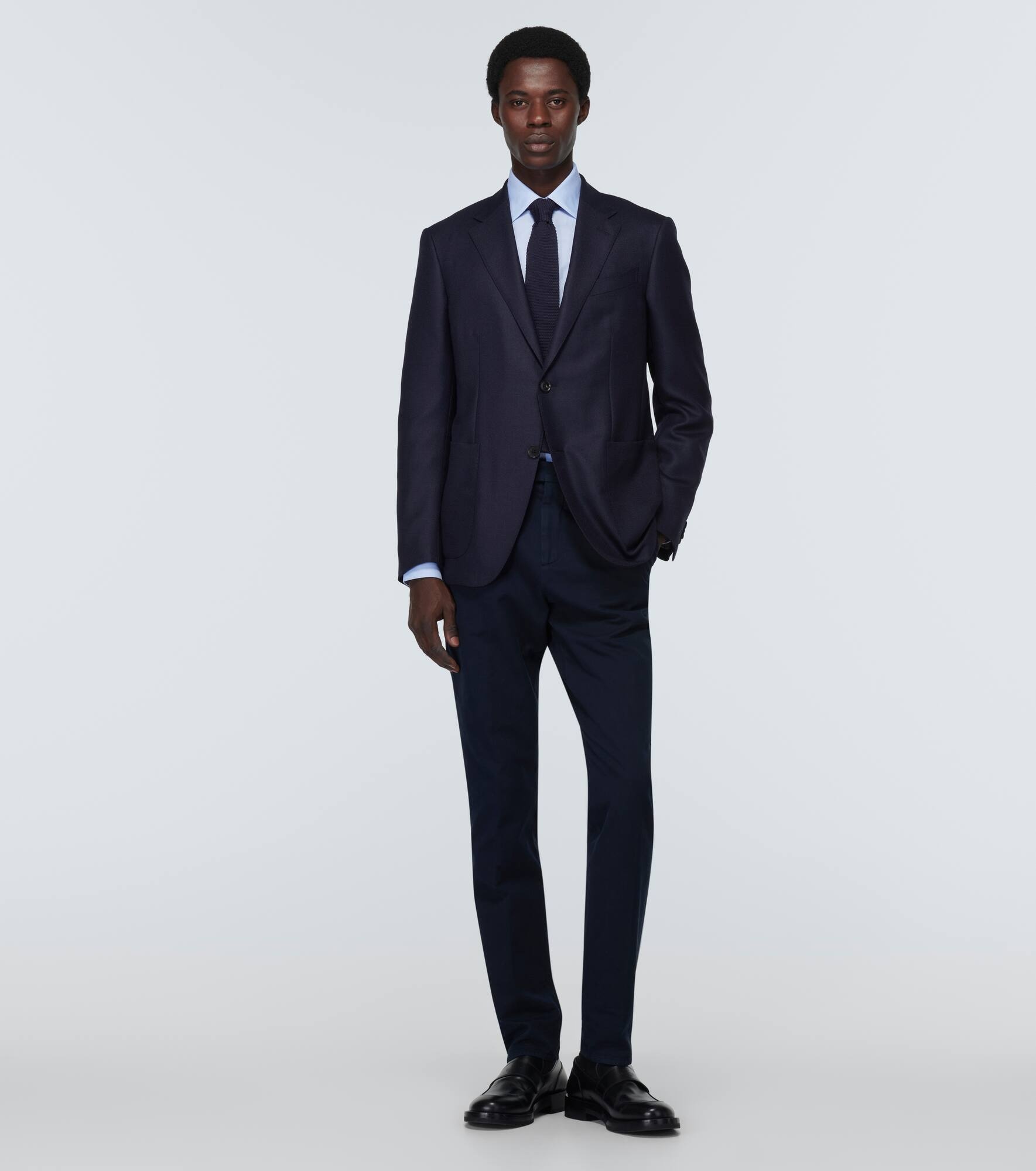 Single-breasted cashmere and silk blazer - 2