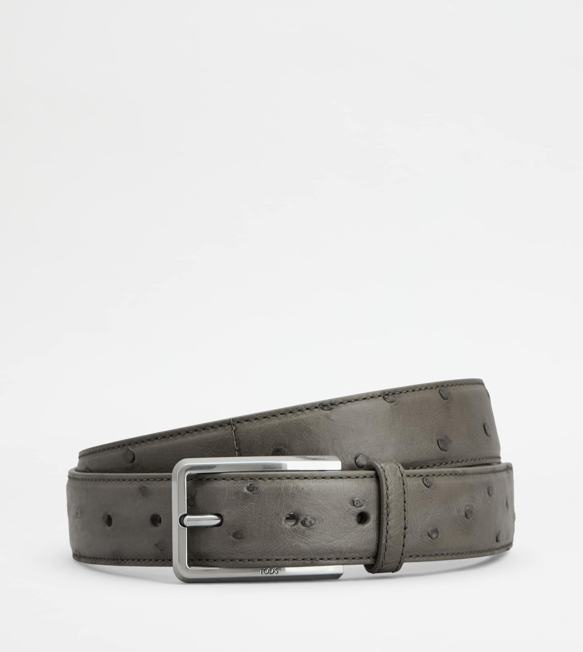 BELT IN OSTRICH - GREY - 1