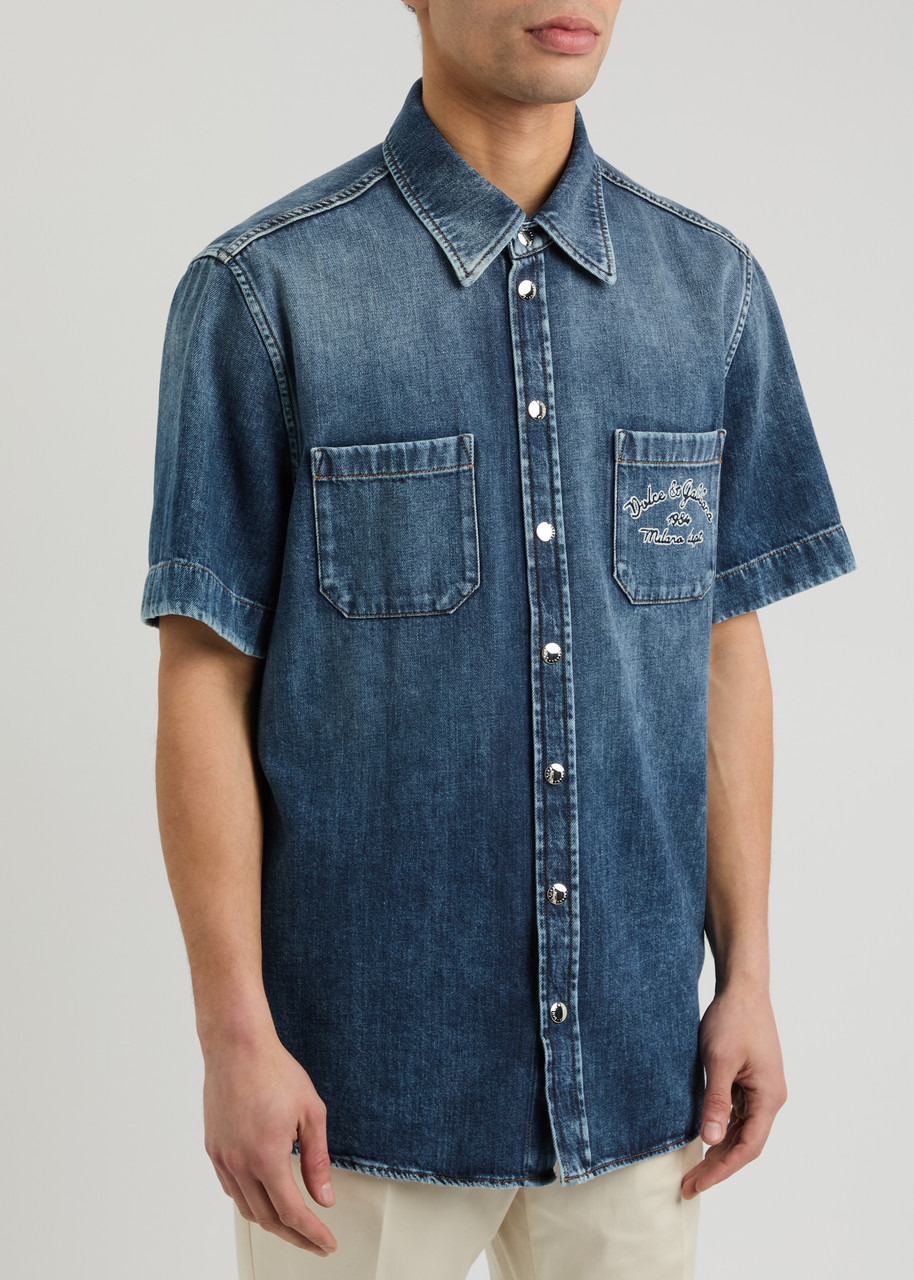 Dolce & Gabbana Logo-embroidered Denim Shirt - 2