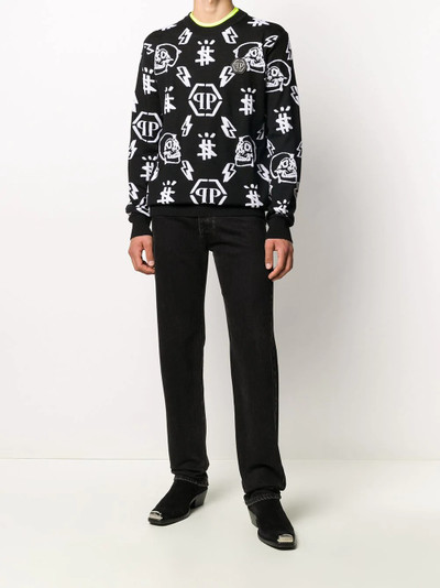 PHILIPP PLEIN stitched icons jumper outlook