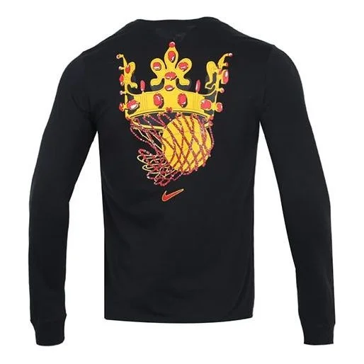 Men's Nike Lebron Sfg Basketball Sports Printing Round Neck Long Sleeves Black T-Shirt DN2906-010 - 1