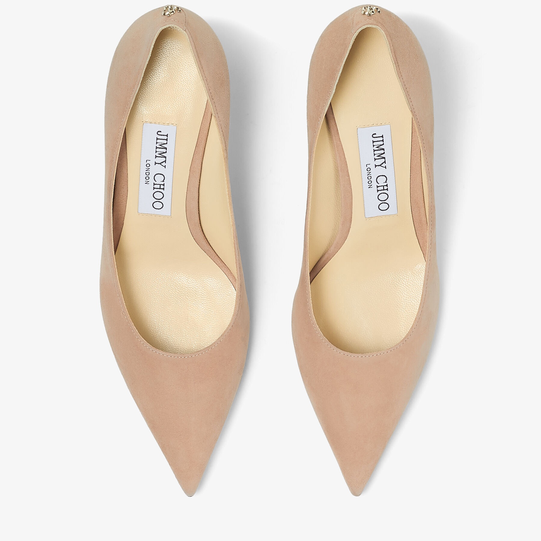 Love 65
Ballet Pink Suede Pointed Pumps with JC Emblem - 5