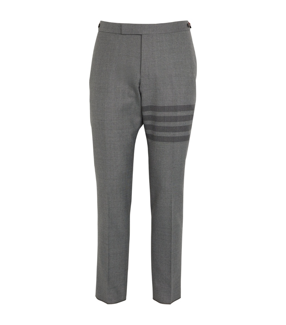 Medium Grey Super 120's Wool Twill Elastic Hem Track Trouser