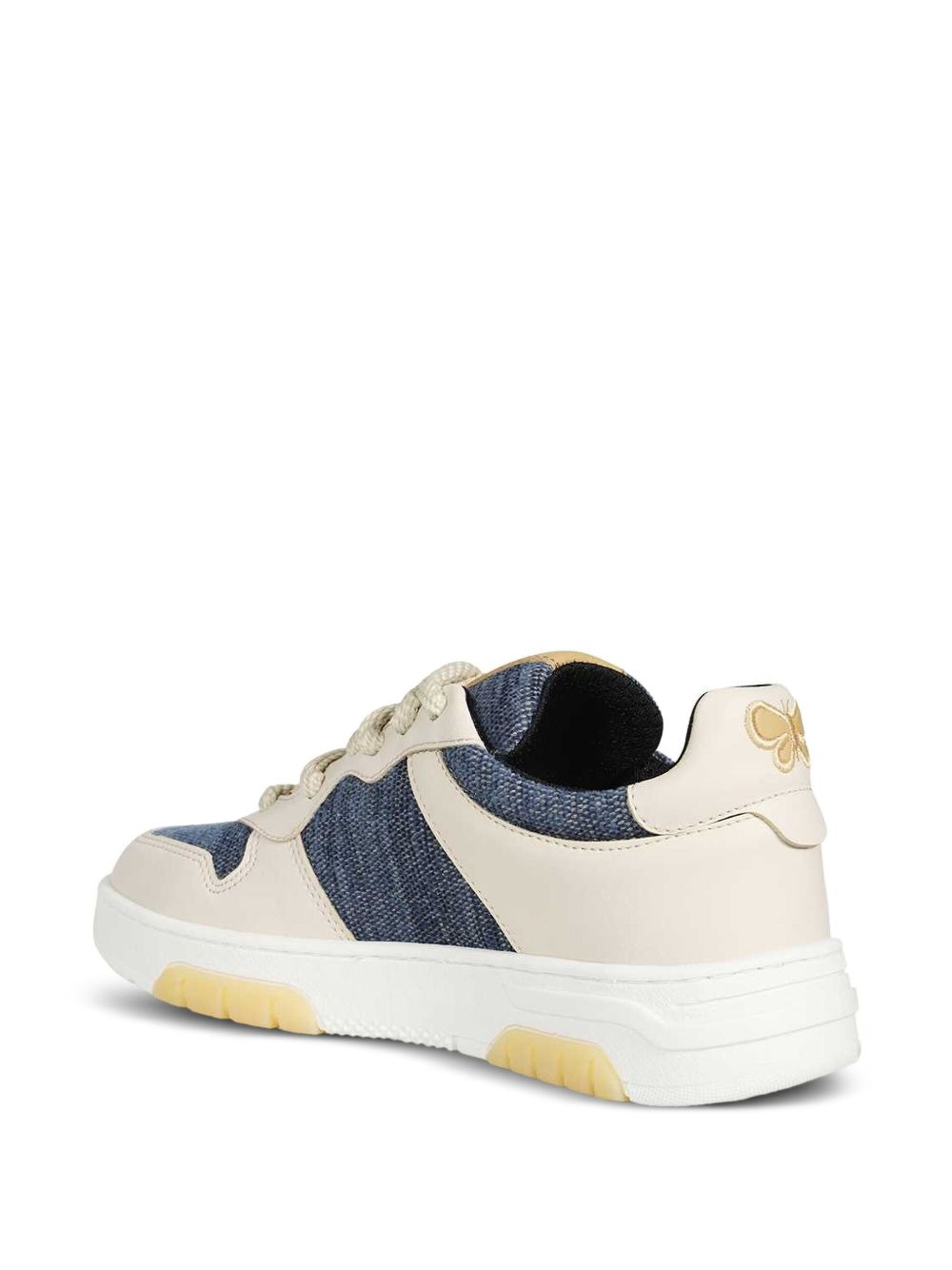 denim-panelled low-top sneakers - 3