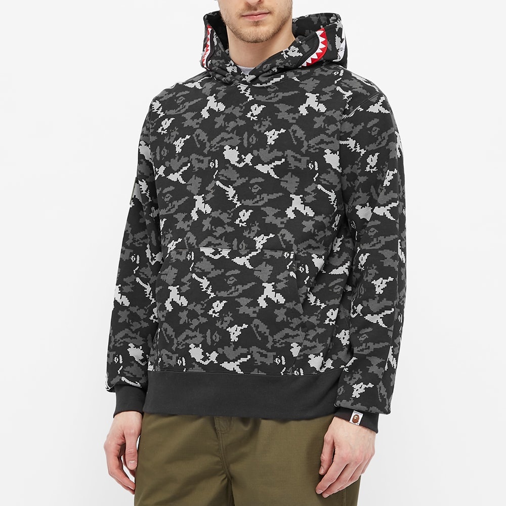 A Bathing Ape Digital Camo Shark Wide Hoody - 5