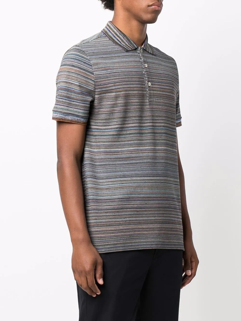 abstract-stripe polo shirt - 3