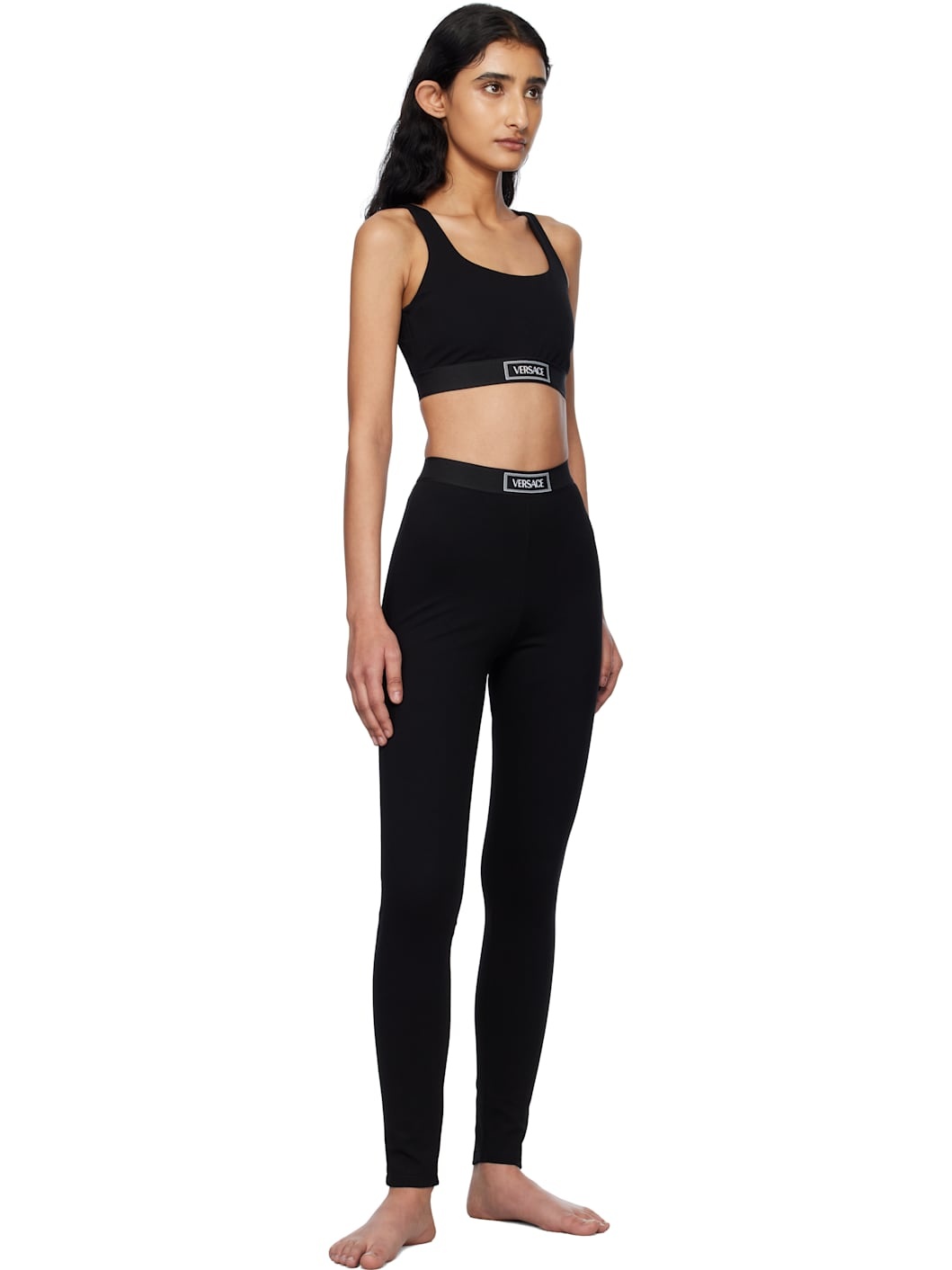 Black 90s Vintage Logo Sport Bra - 4