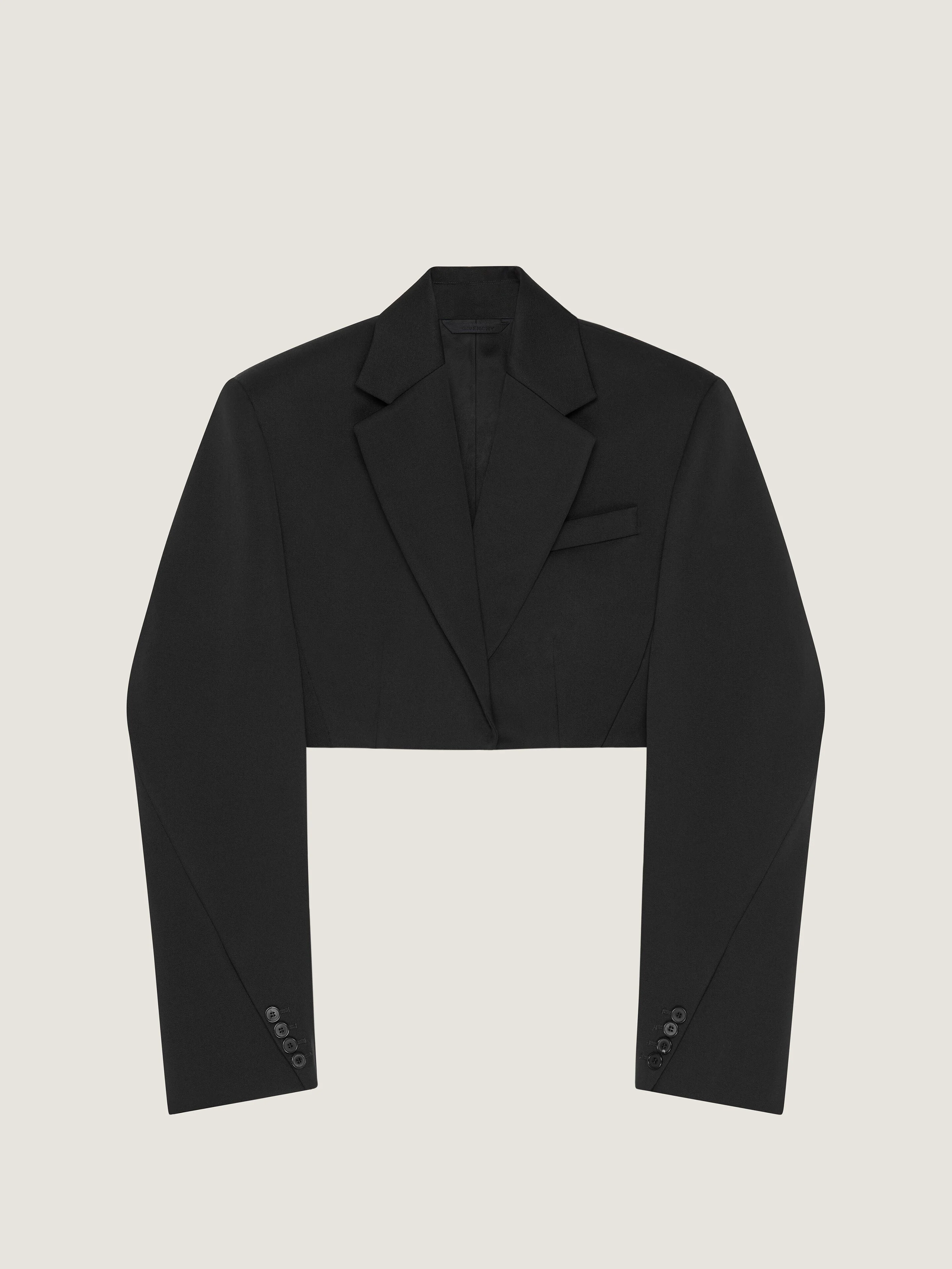 CROPPED COCOON JACKET IN WOOL - 1