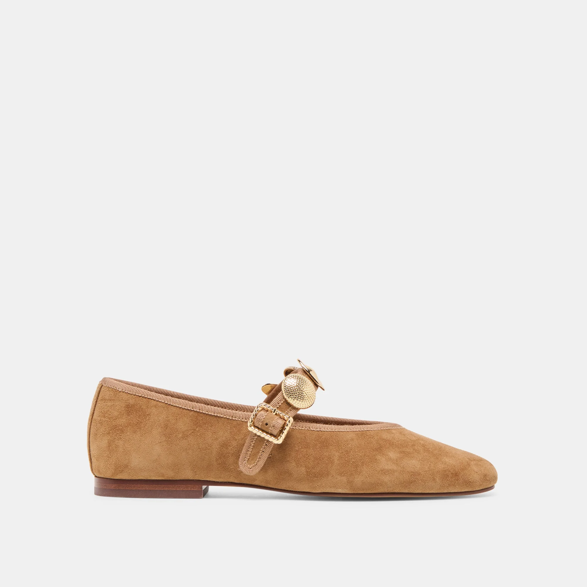 RELAN BALLET FLATS LT BROWN SUEDE - 1