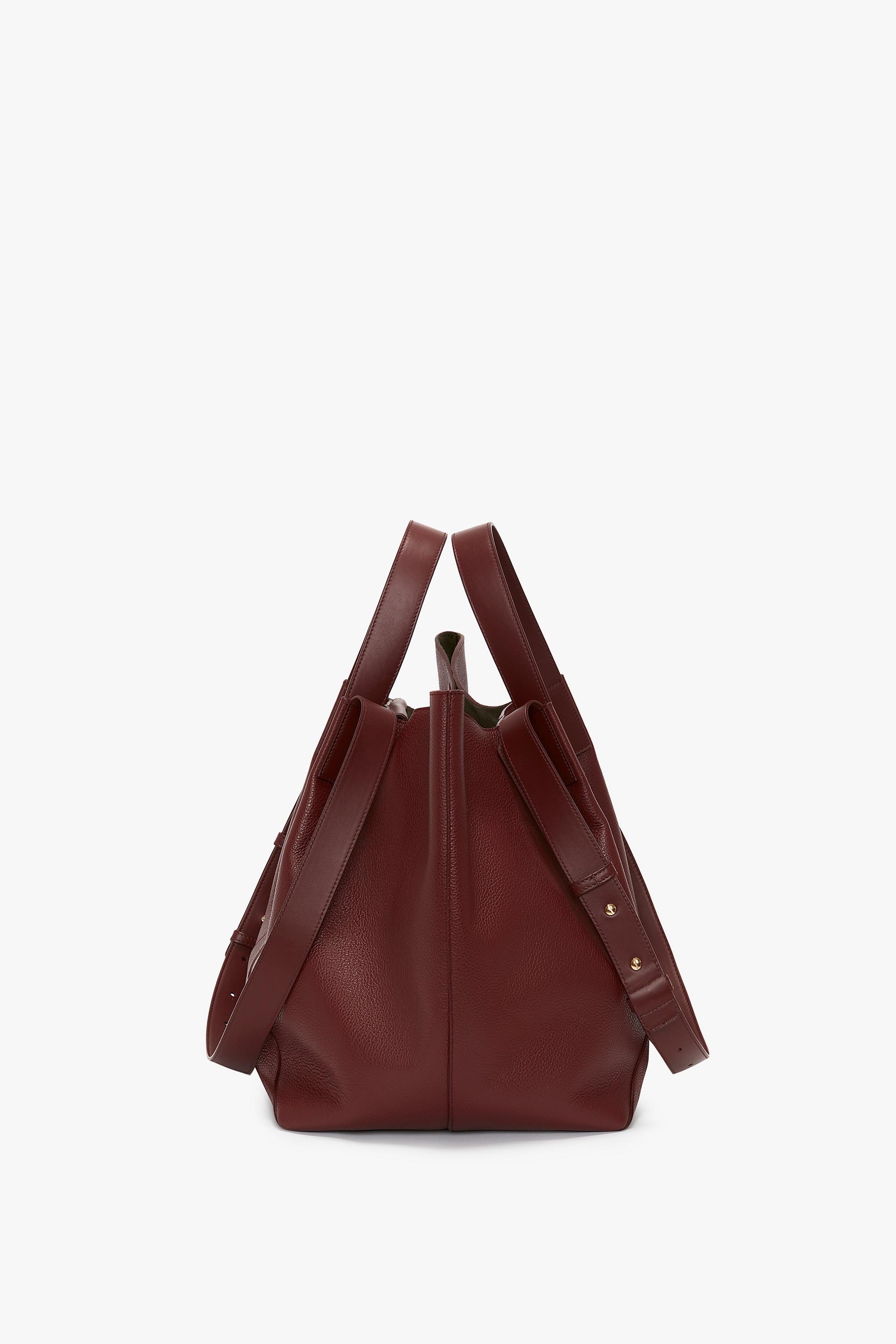 The Medium Tote In Burgundy Leather - 4