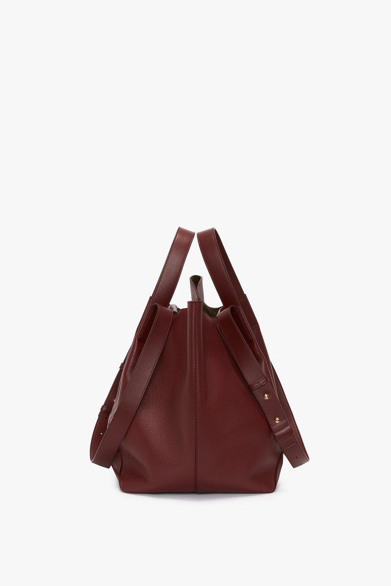 The Medium Tote In Burgundy Leather 4