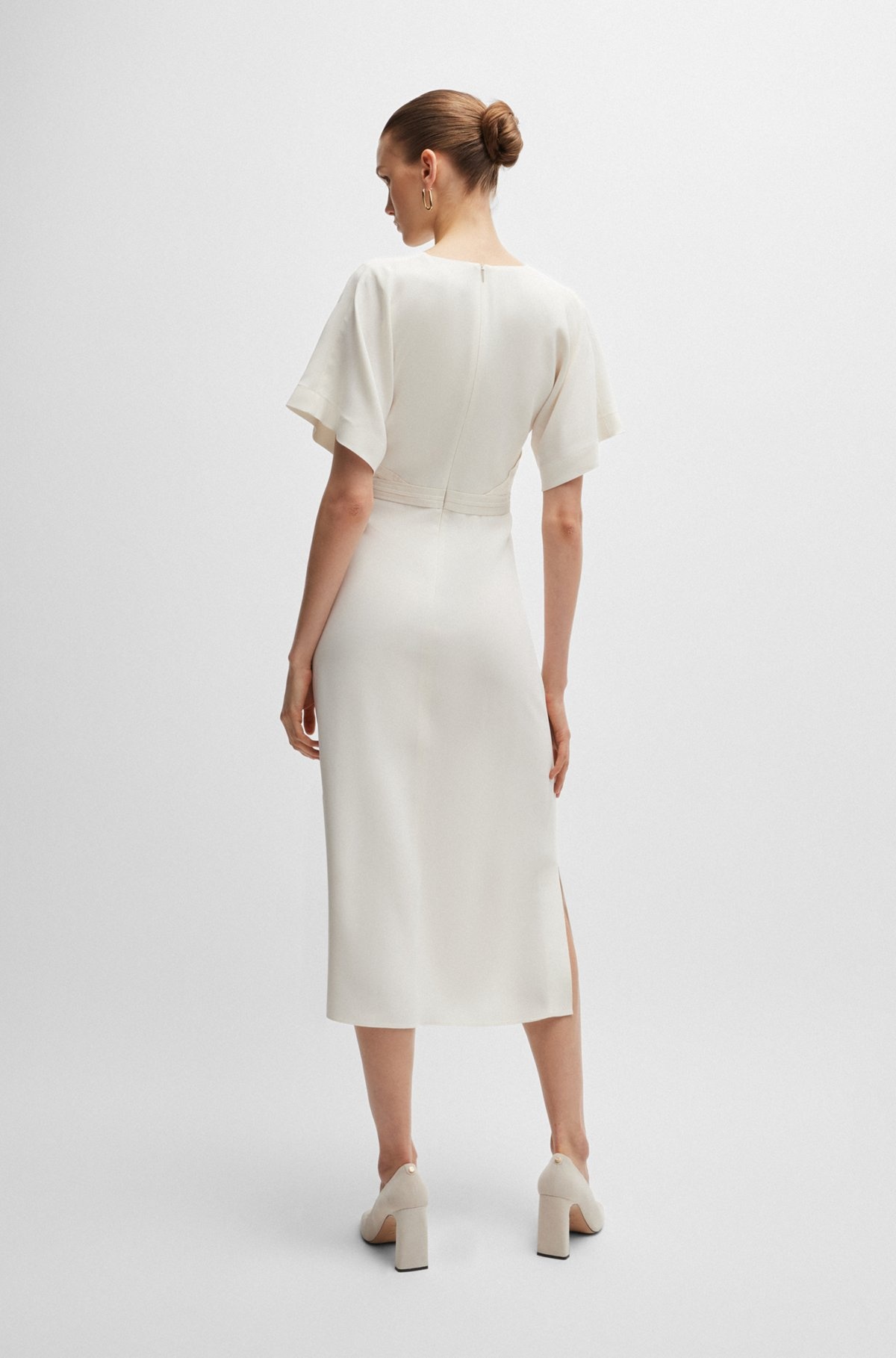 V-NECK DRESS WITH WAIST DETAIL - 4