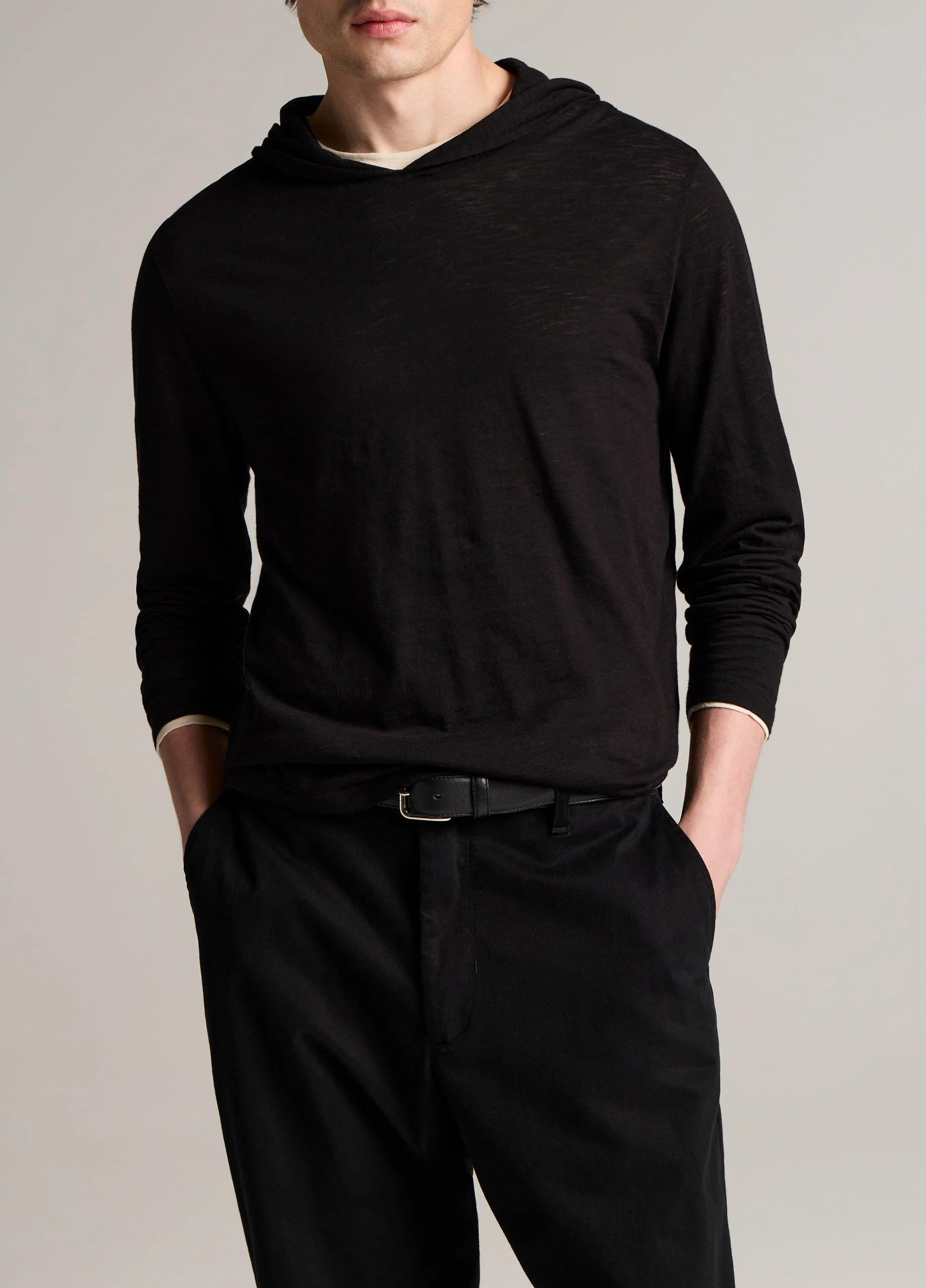 Slub Pima Cotton Double-Layer Hoodie - 1