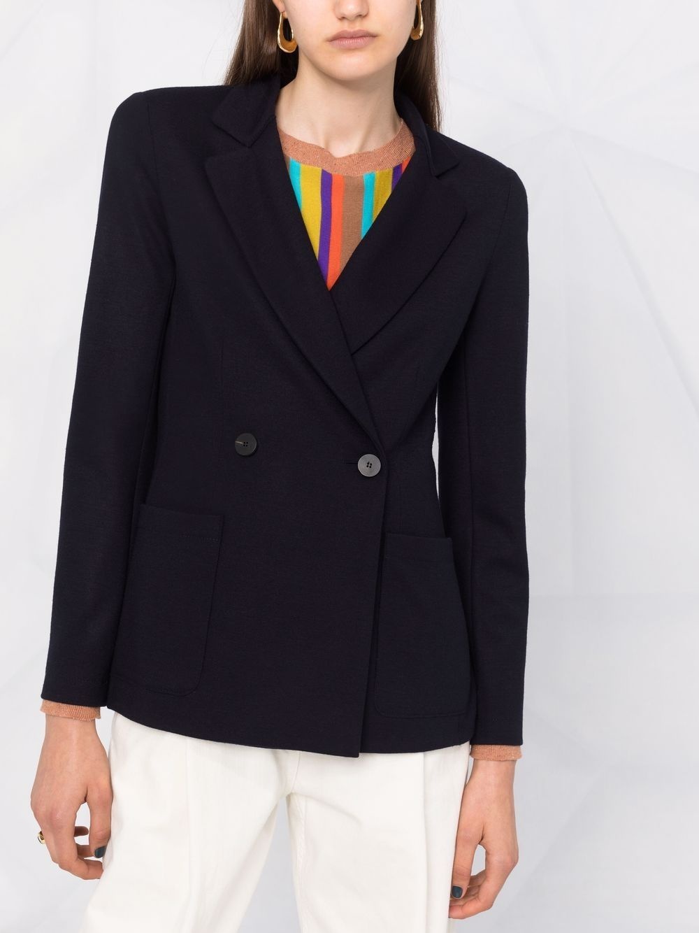 double-breasted virgin wool blazer - 3