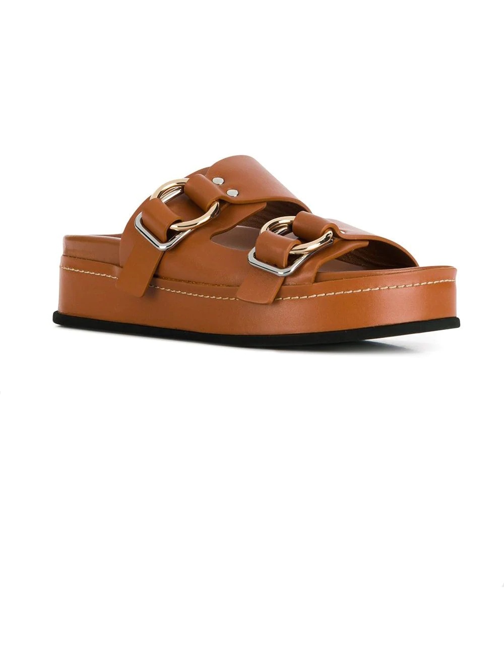 Freida double-buckle platform slides - 2