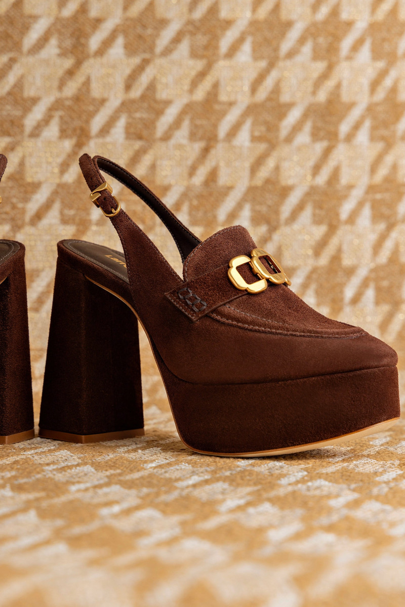 Larroudé Harrington Loafer Hi In Brown Suede outlook