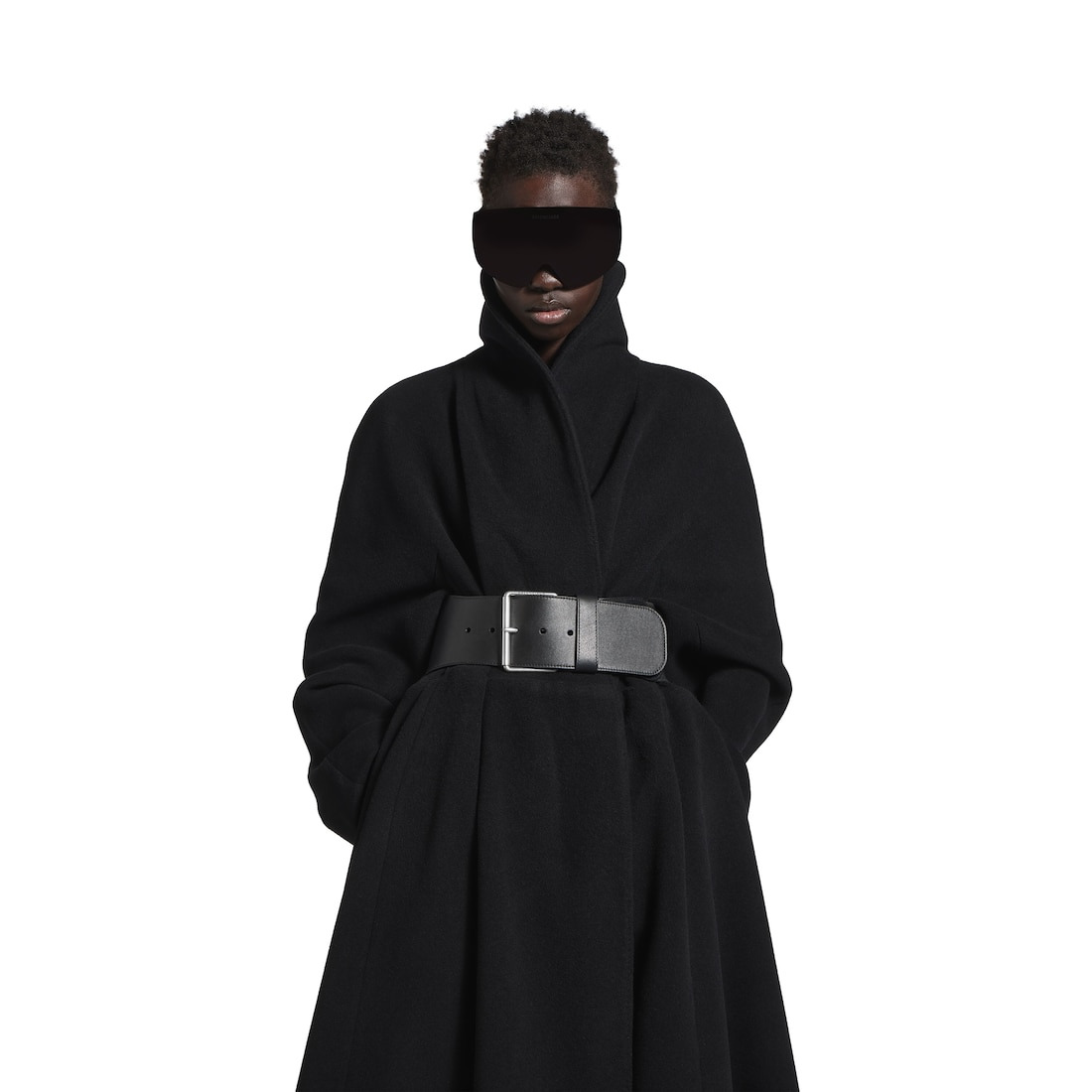 Women's Wrap Coat in Black - 5