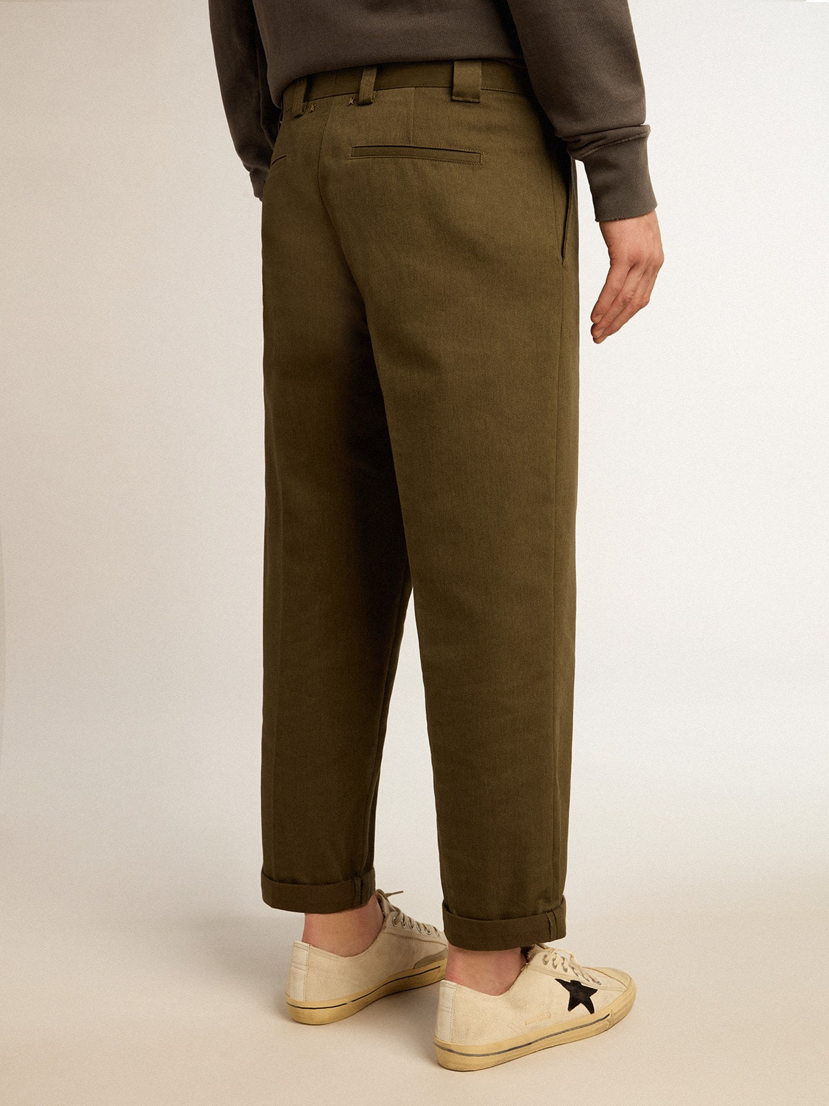 Military-green Golden Collection chinos - 4