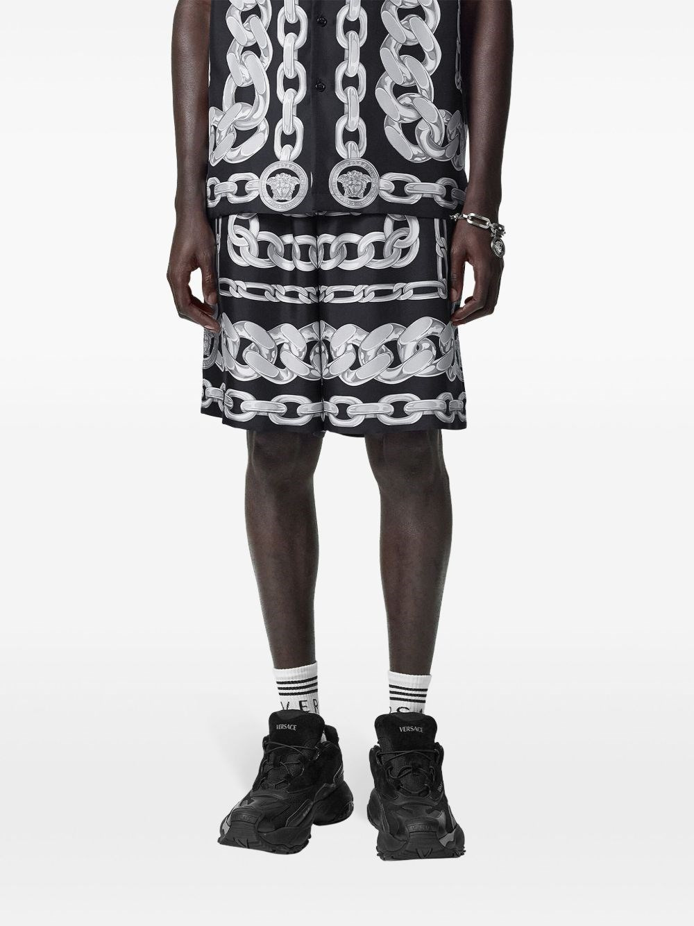 Medusa Chain silk shorts - 2
