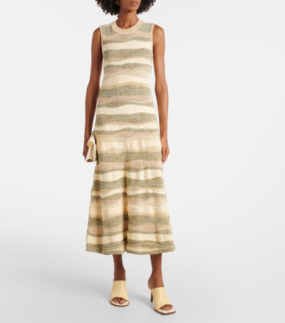 ULLA JOHNSON Gaia cotton-blend midi dress outlook