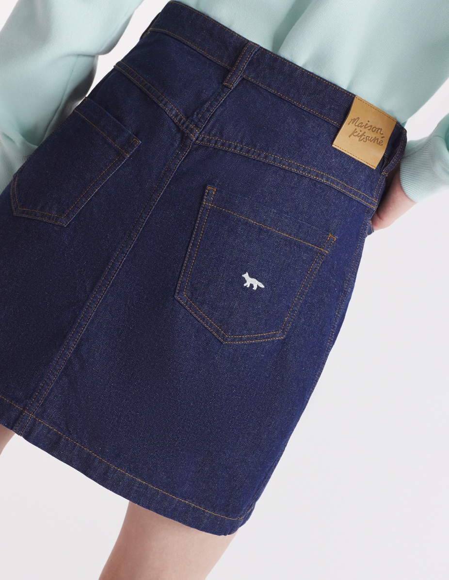 BUTTONED DENIM MINI SKIRT - 4