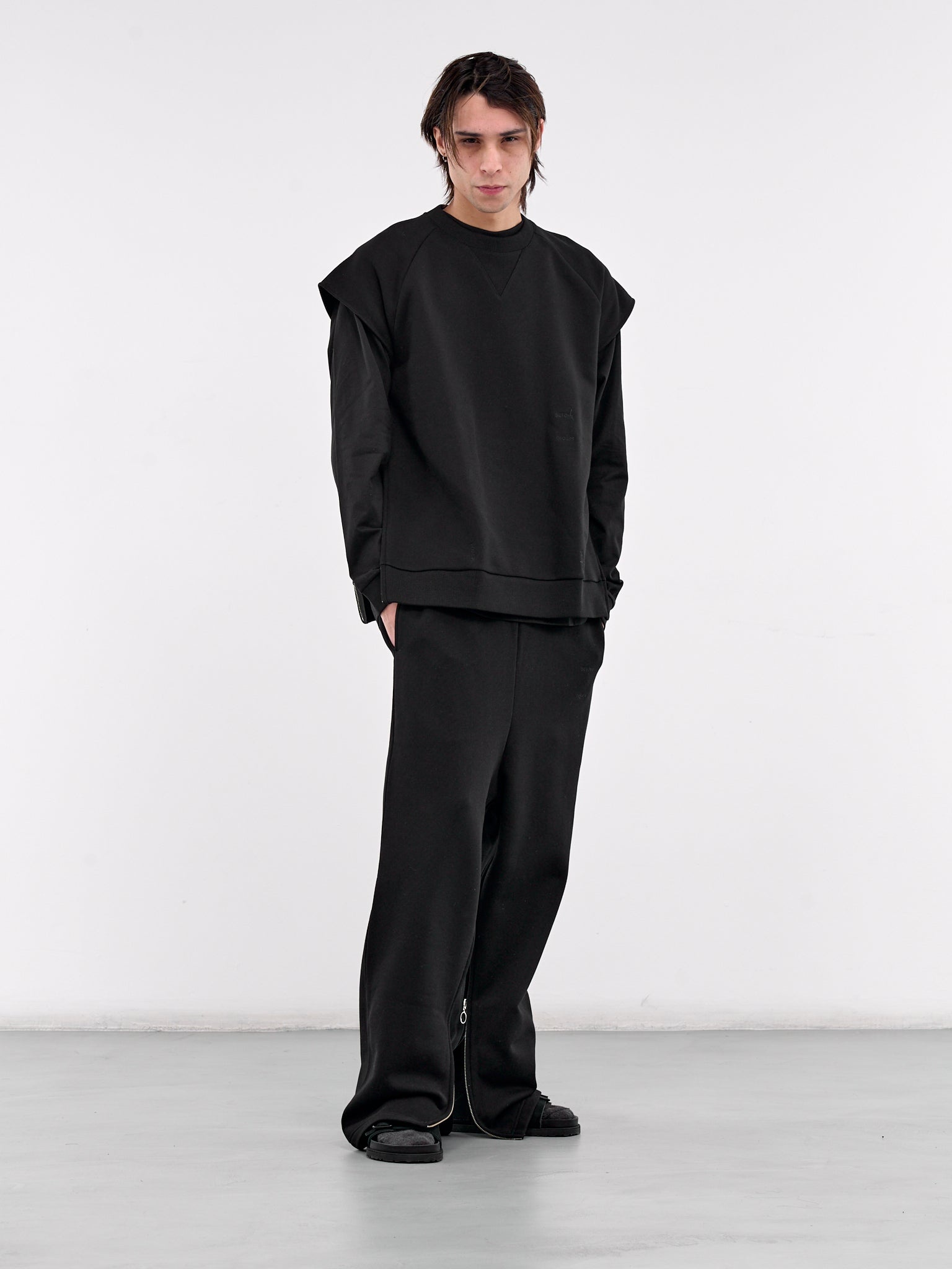【SATIIIZ】Neck USA Long Sleeve T-Shirt SETCHU Long Sleeve Tee | REVERSIBLE