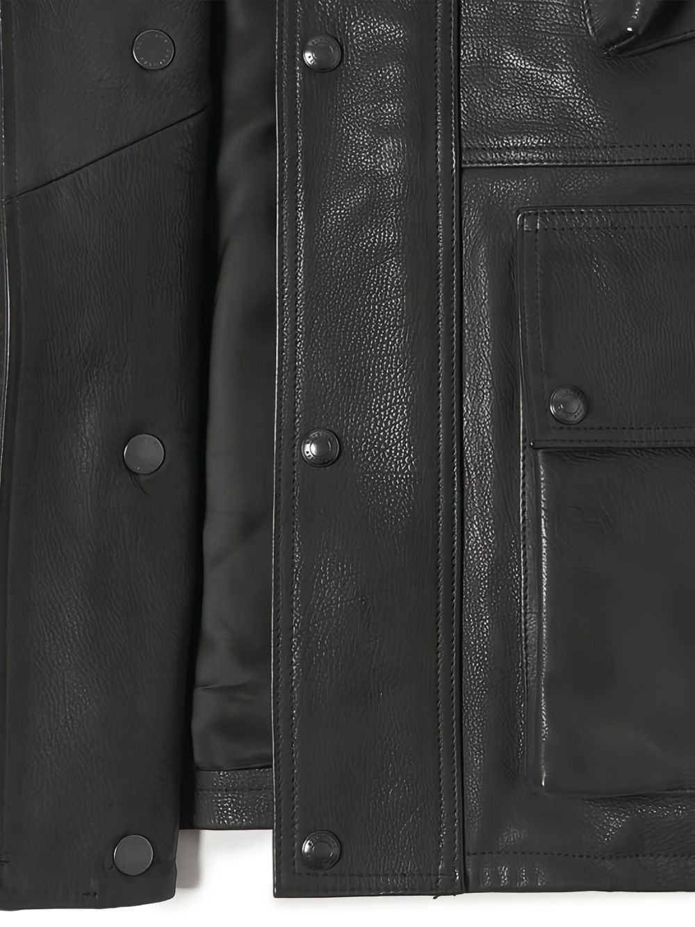 multiple-pocket leather jacket - 3