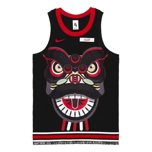Nike x CLOT Crossover Chinese Style Printing Basketball Vest Black CQ9344-010 - 1