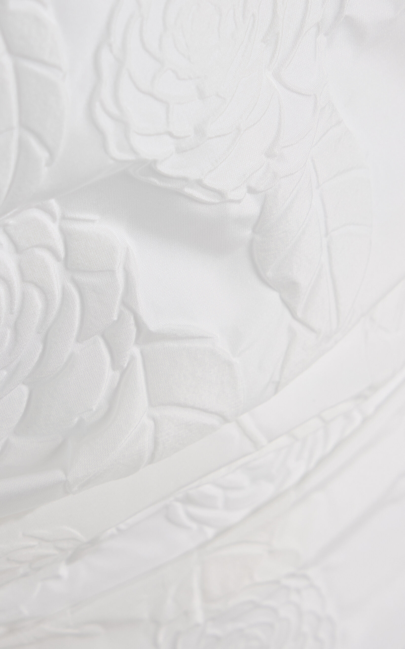 Gisele Brooch-Detailed Camellia-Embossed Mini Dress ivory - 5