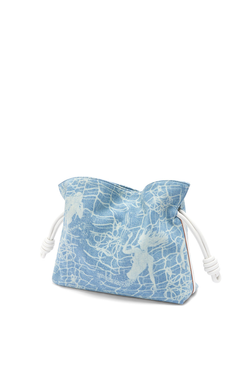 Flamenco clutch in denim and classic calfskin 3