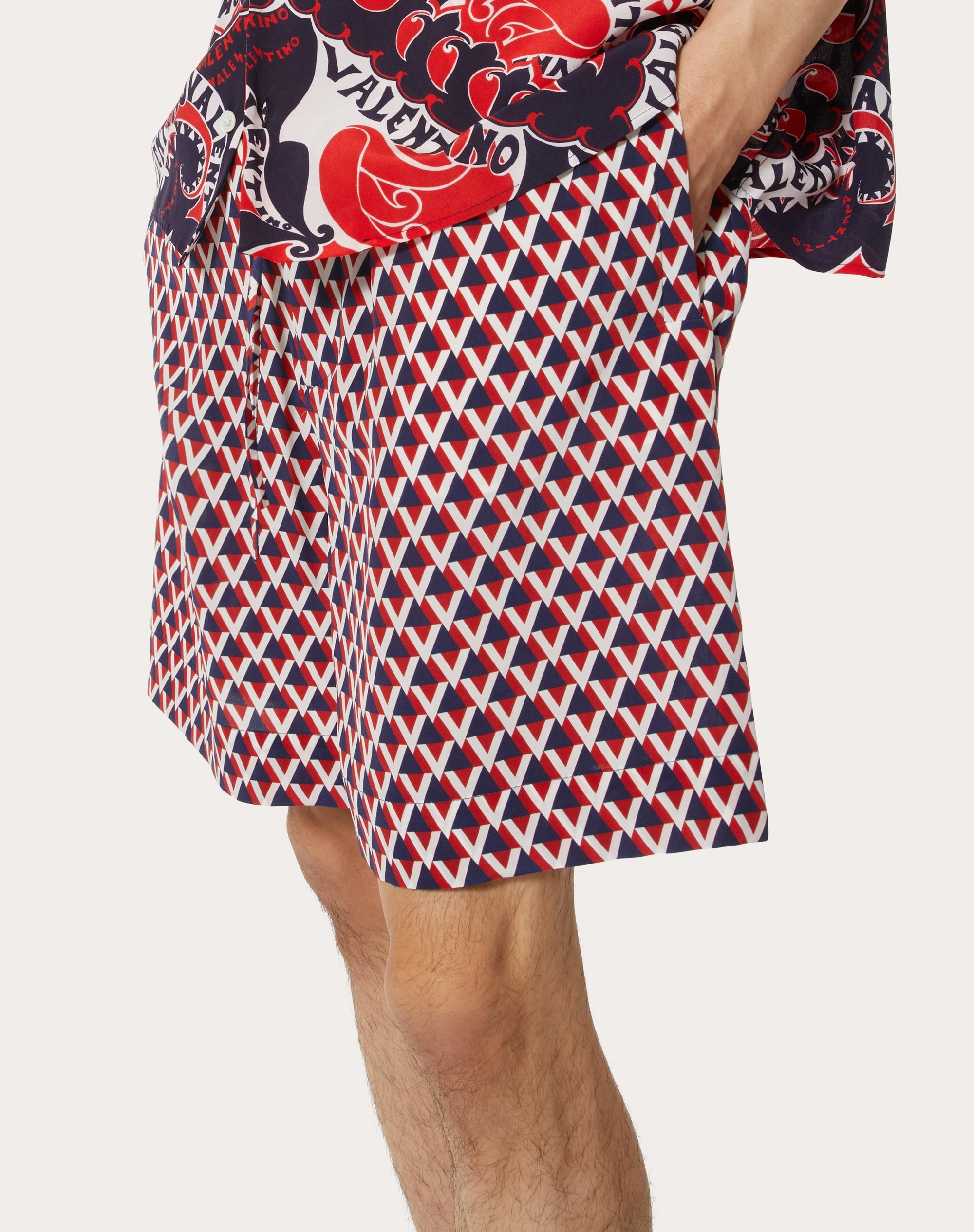 VEEHIVE PRINT SILK BERMUDA SHORTS - 5