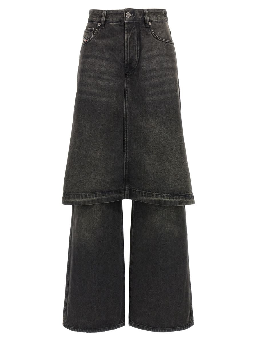DIESEL◆デニム｜Straight Jeans D-Syren 0cbdg Women's Relaxed Jeans | Black/Dark grey | Diesel D-Syren