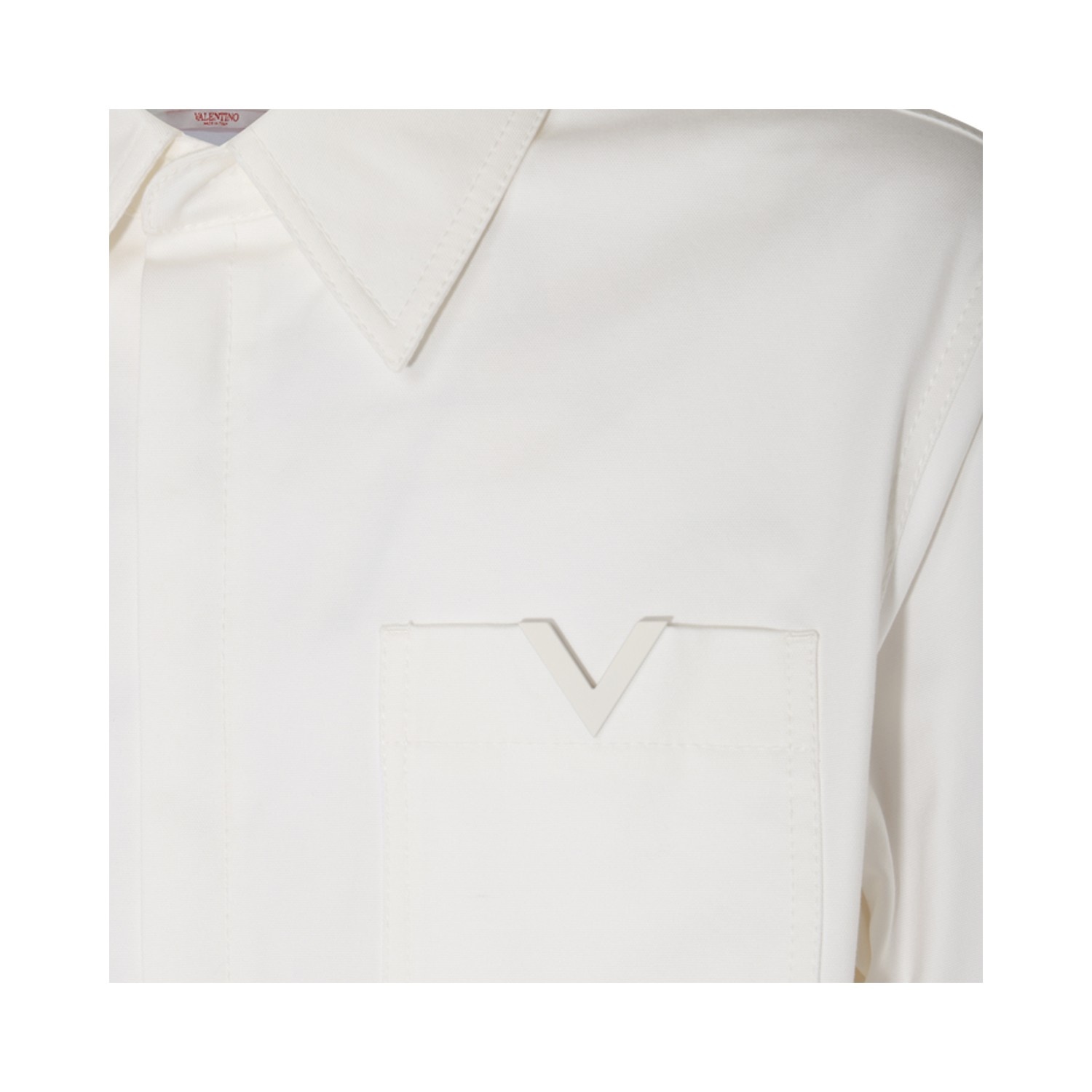 WHITE COTTON BLEND SHIRT JACKET - 3