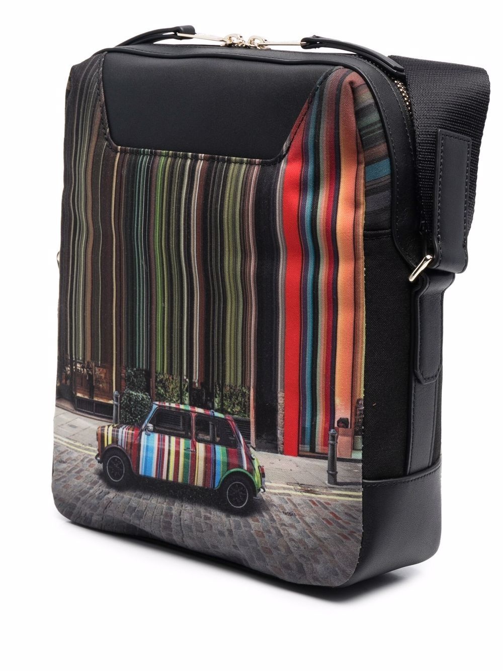 signature stripe mini-print backpack - 3