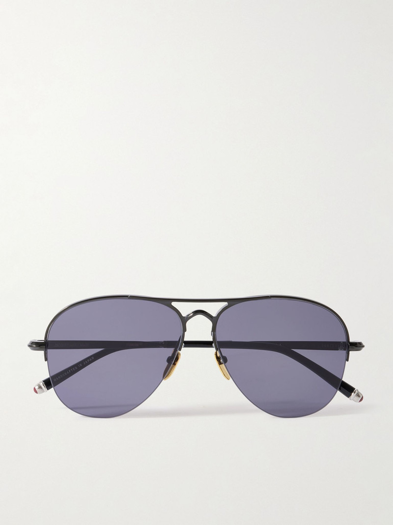 Amelia Aviator-Style Metal Sunglasses Black 1