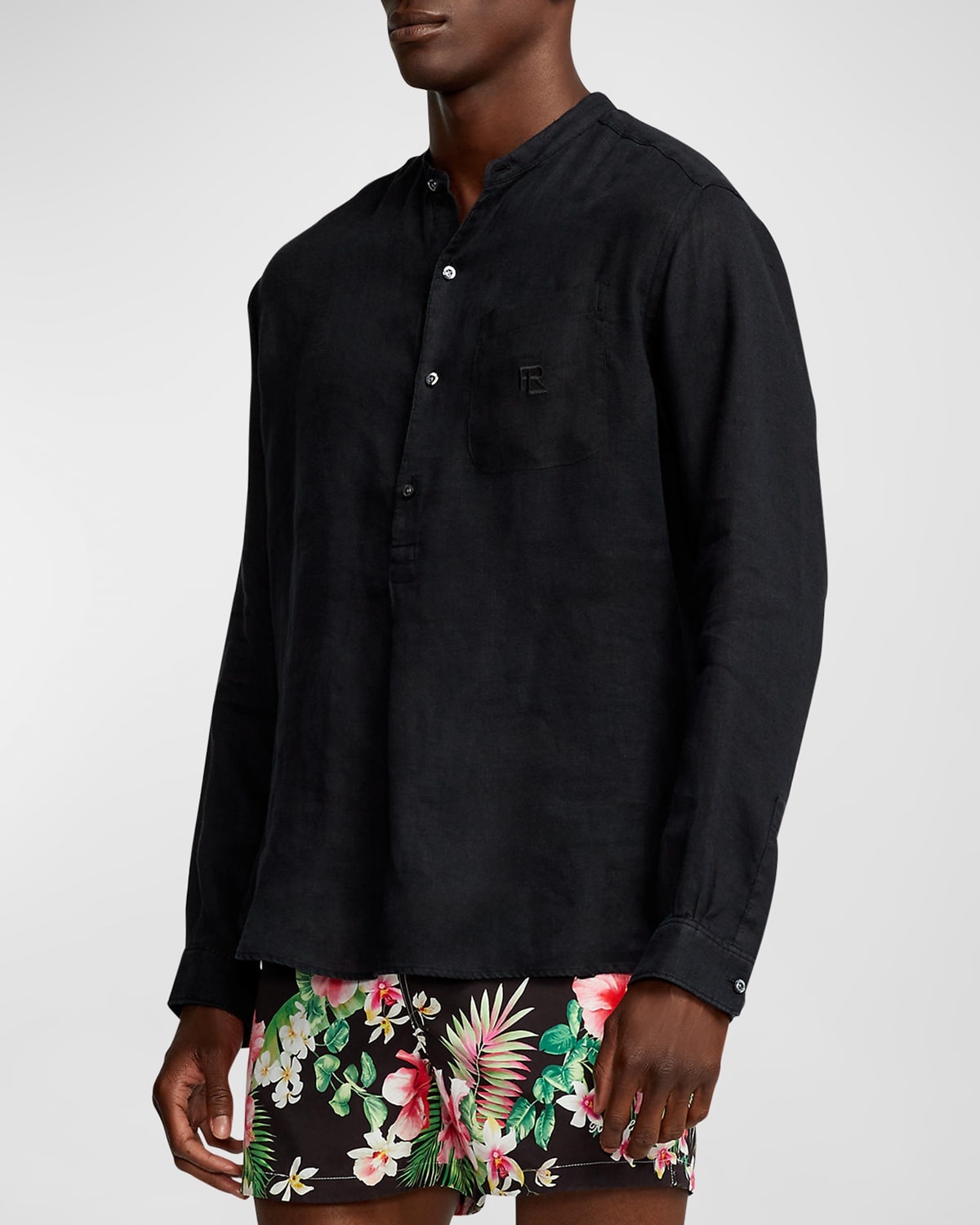 Men's Ryland Textured Linen Popover Shirt - 5