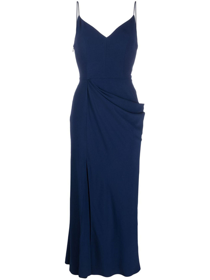 spaghetti-strap draped dress - 1