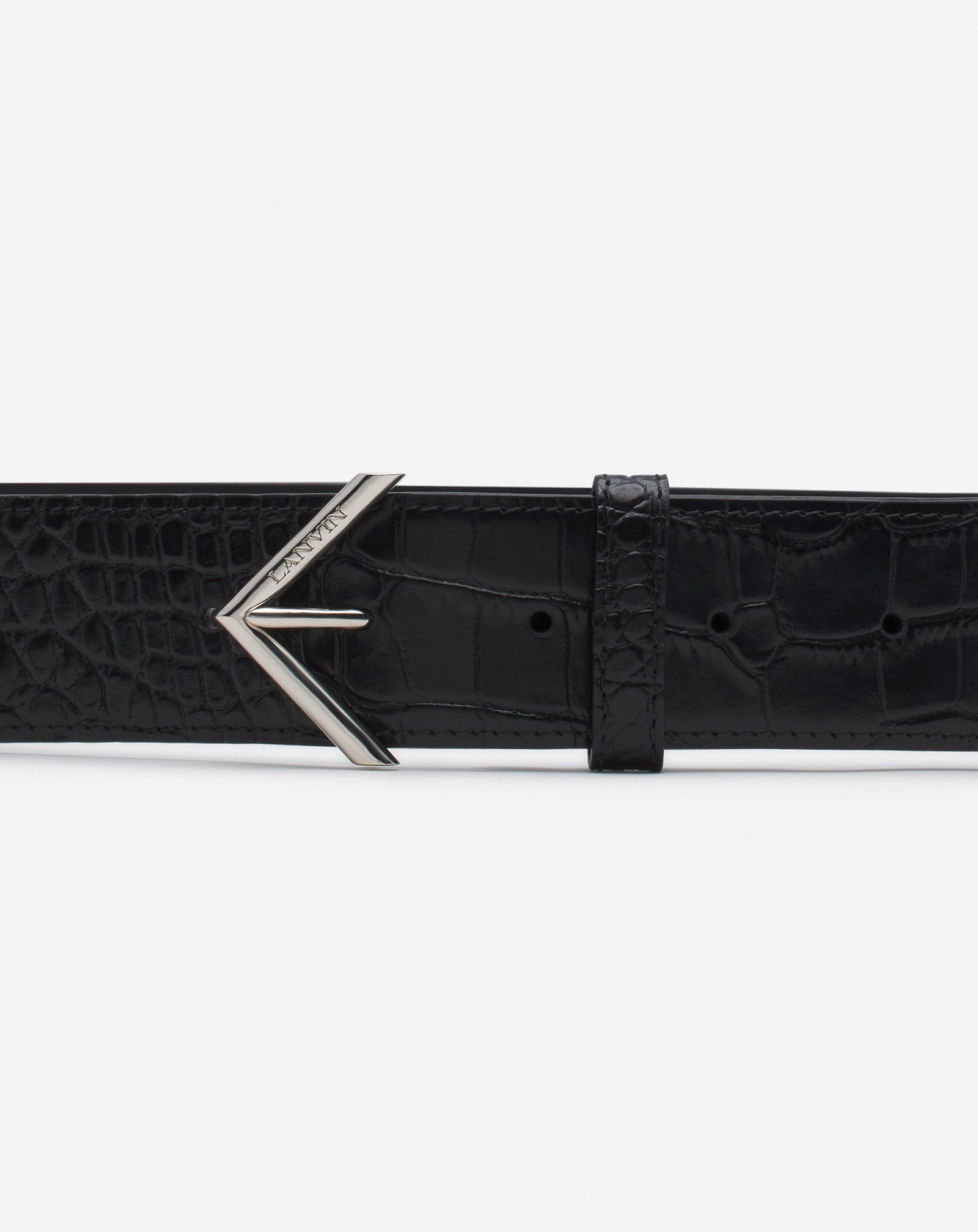 LANVIN SIGNATURE BELT IN CROCODILE-EFFECT LEATHER - 3